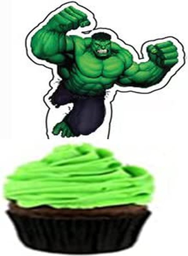 Losede HUA Party Hulk Cake Topper, 48 Pcs, Superhero Birthday Party Supplies Decorations - Image 4